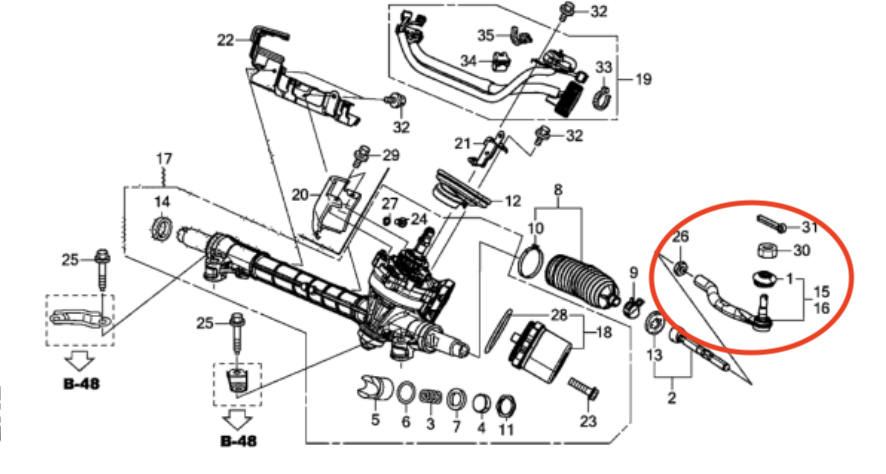 Outer Tie Rod End Pair LH & RH – FCS 3274109 / 3274116 – Replaces Honda 53560‑TR0‑A02 / 53540‑TR0‑A02 – Fits Civic 2012–2015