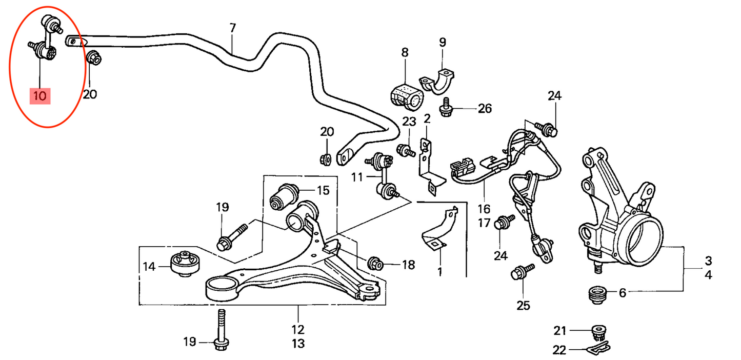 Front Stabilizer (Sway Bar) Link Pair LH & RH – FCS 3274154 / 3274161 – Replaces Honda 51321‑S5A‑003 / 51320‑S5A‑003 – Fits Civic / Civic Hybrid / CR‑V / Element 2001–2011