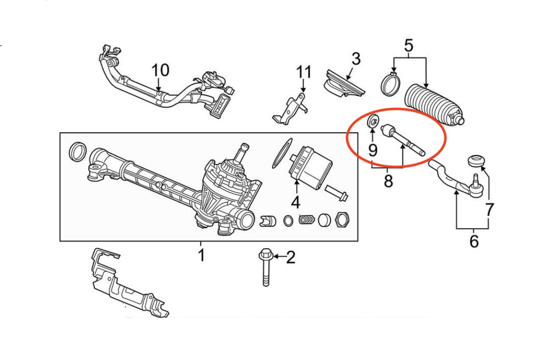 Inner Tie Rod End Pair LH & RH – FCS 3274178 – Replaces Honda 53010‑TR0‑A01 – Fits Civic 2012–2015