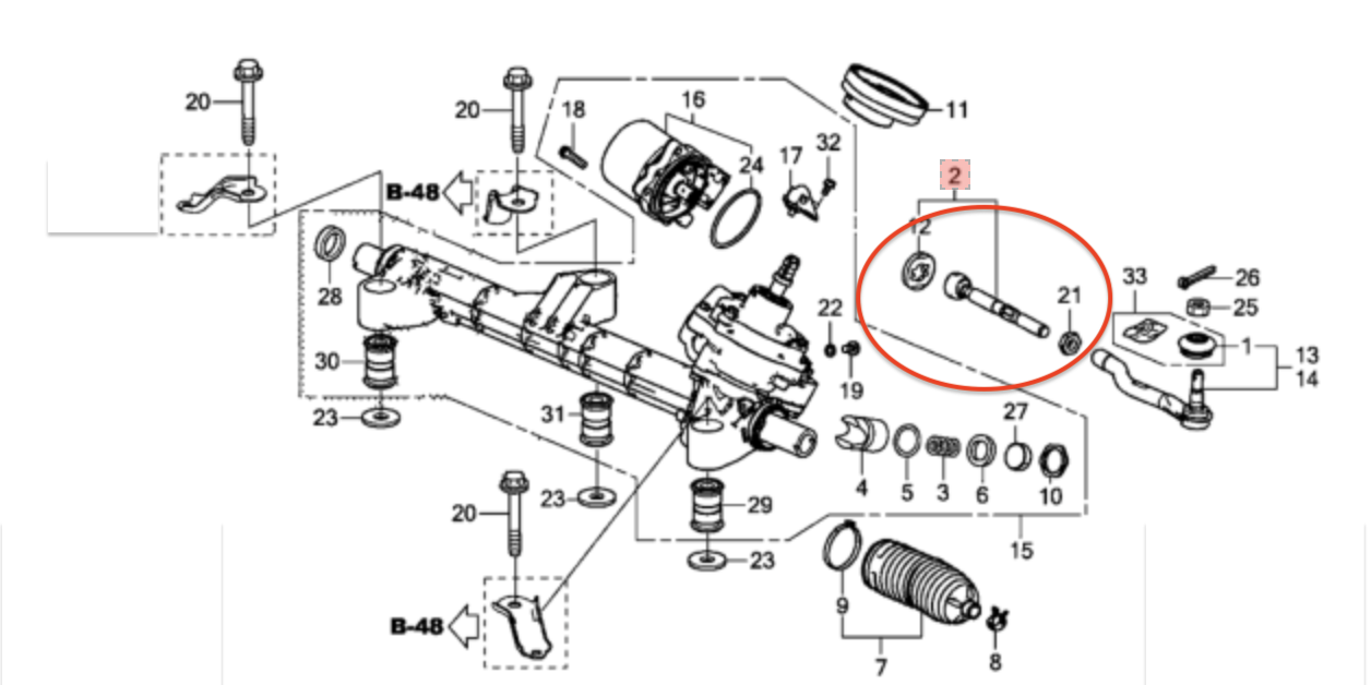 Inner Tie Rod End Pair LH & RH – FCS 3274192 – Replaces Honda 53010‑T2A‑A01 – Fits Accord 2013–2017