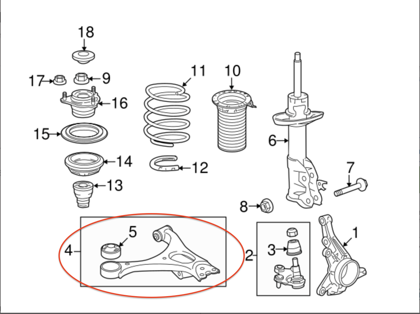 Front Lower Control Arm – Right (RH) – FCS 3274208 – Replaces Honda 51350‑TR0‑A51 – Fits Civic / Civic Hybrid / Civic NGV 2013–2015