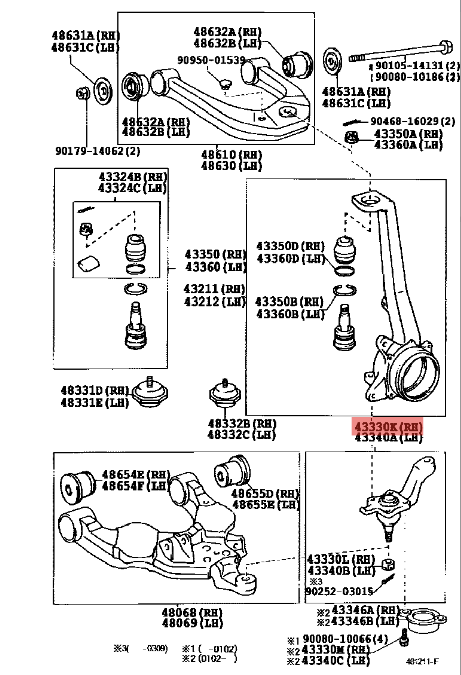 Front Lower Ball Joint with Bolts – Right (RH) – FCS 3274734 – Replaces Toyota 43330‑39655 / 43330‑39805 / 43330‑39825 / 43330‑39615 – Fits Tundra / Sequoia 2003–2007